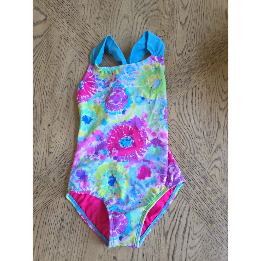 xhilaration Swimsuit Girls Kids Size Small Size 6 6X Tye Dye New One Piece